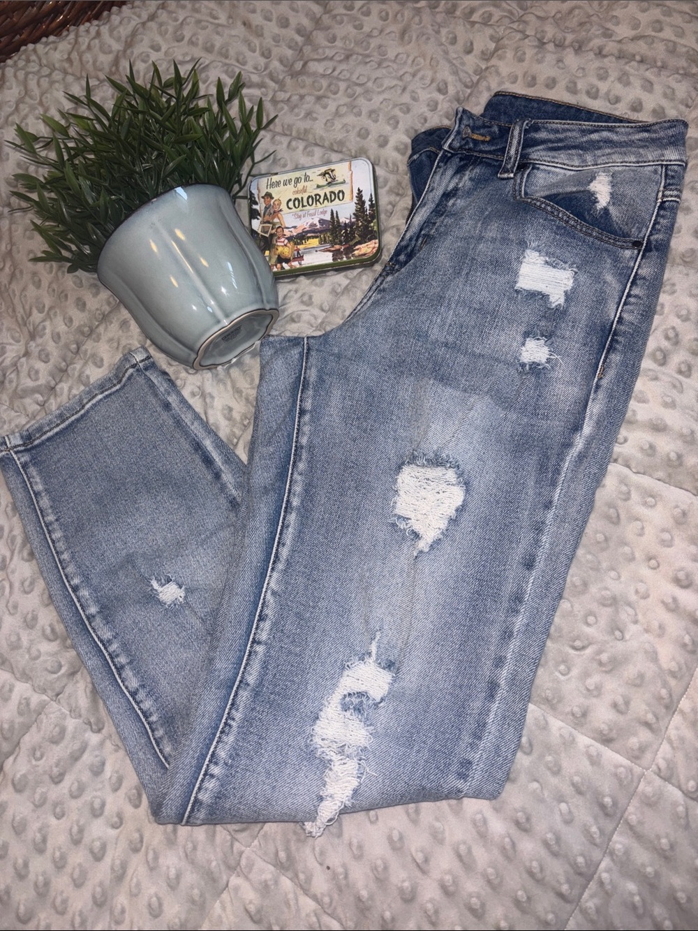 2-$30 or 1-$20 Grace Lace Distressed Girlfriend jeans